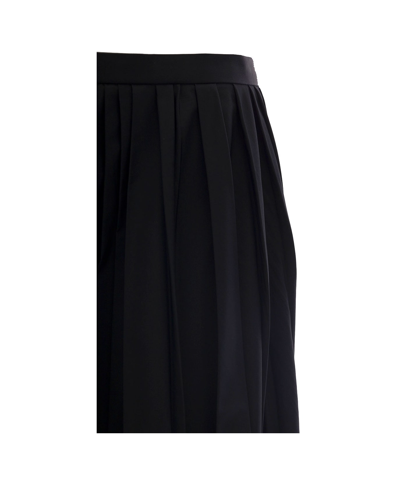 Philosophy di Lorenzo Serafini Midi Black Pleated Skirt In Lighttaffeta Woman - Black