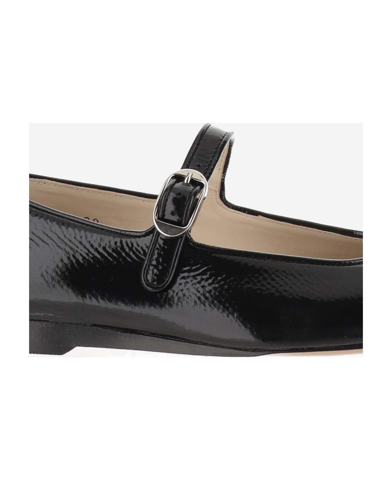 Le Monde Beryl Leather Mary Jane Ballet Flats - Black