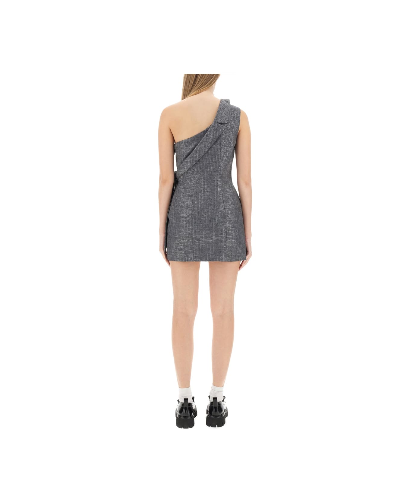 MSGM One-shoulder Dress - GREY
