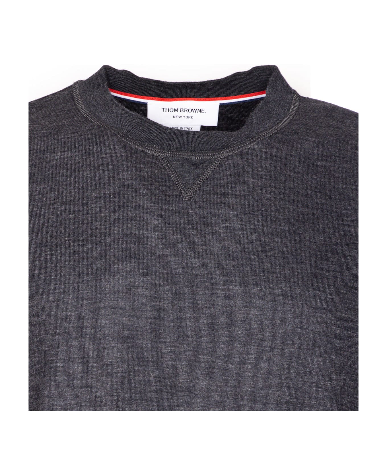 Thom Browne 4bar Short Sleeves Sweater - Grey