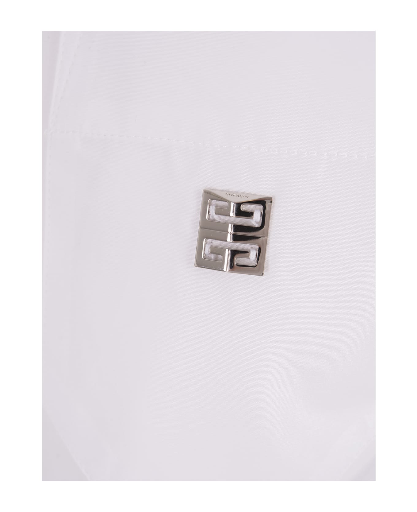 Givenchy Stone Grey Poplin Short Shirt - White