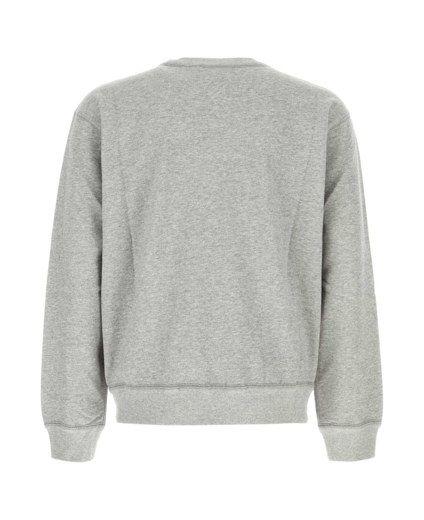 Isabel Marant Melange Grey Cotton Blend Oversize Mikoy Sweatshirt - GREYWHITE