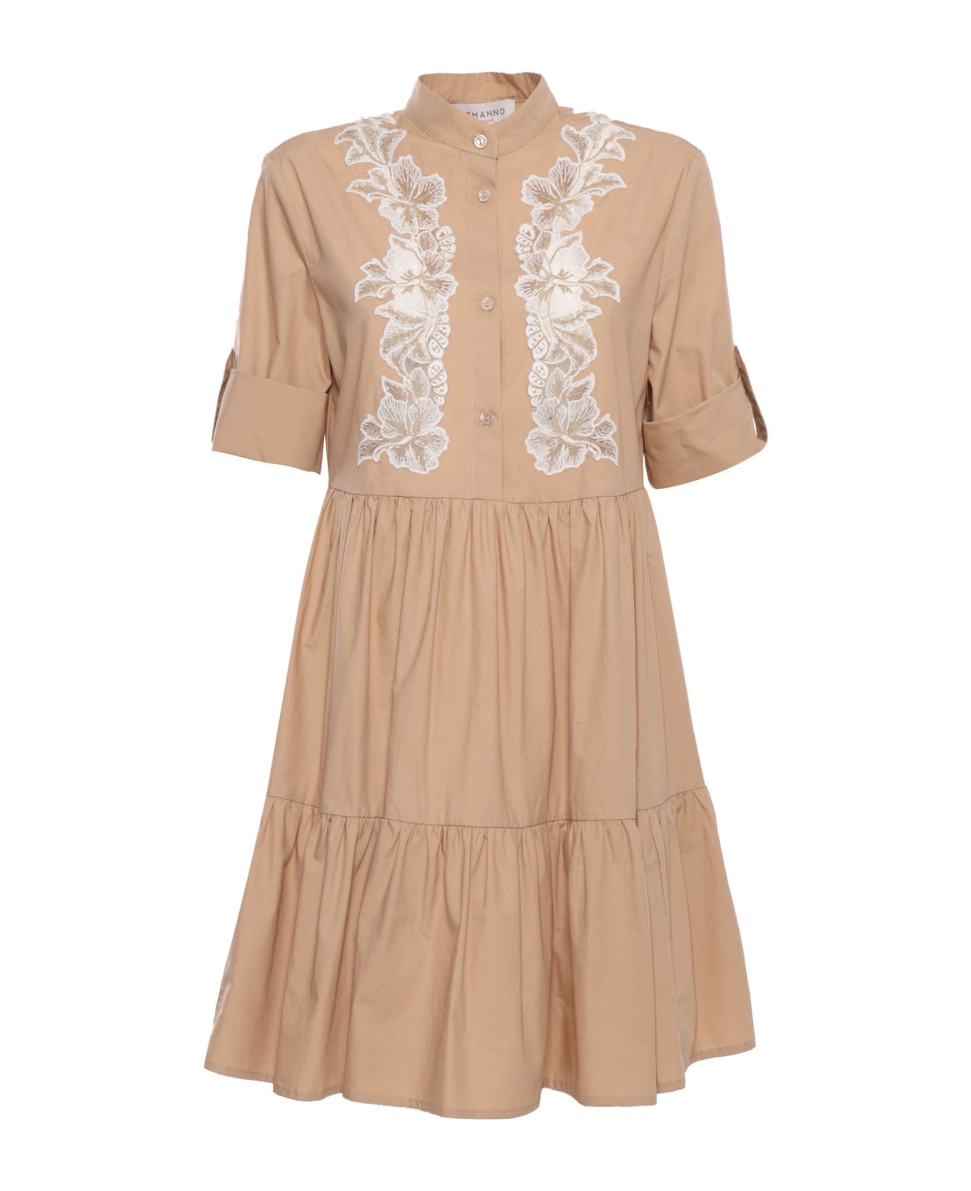 Ermanno Ermanno Scervino Dress With Lace - BROWN