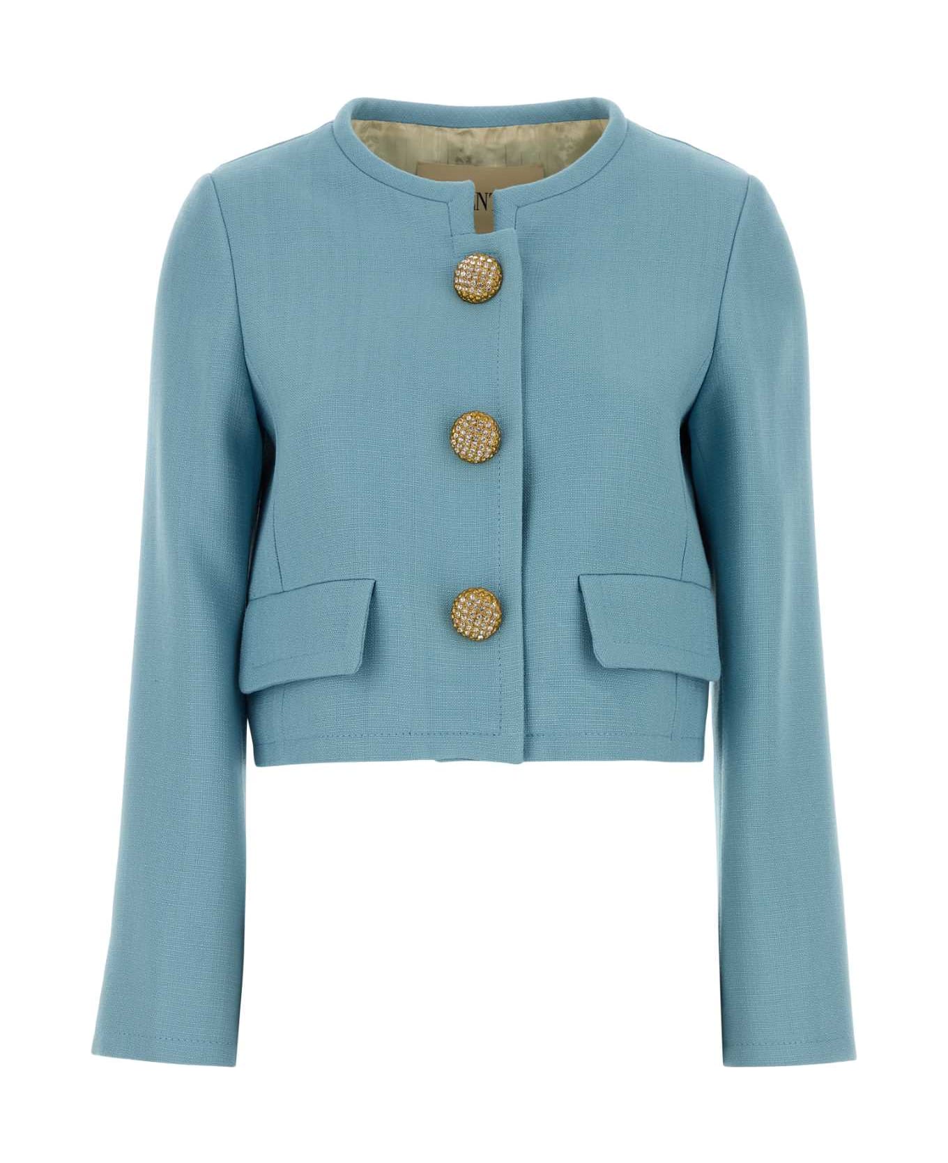 Valentino Garavani Light Blue Viscose Blazer - BLUISHGREY