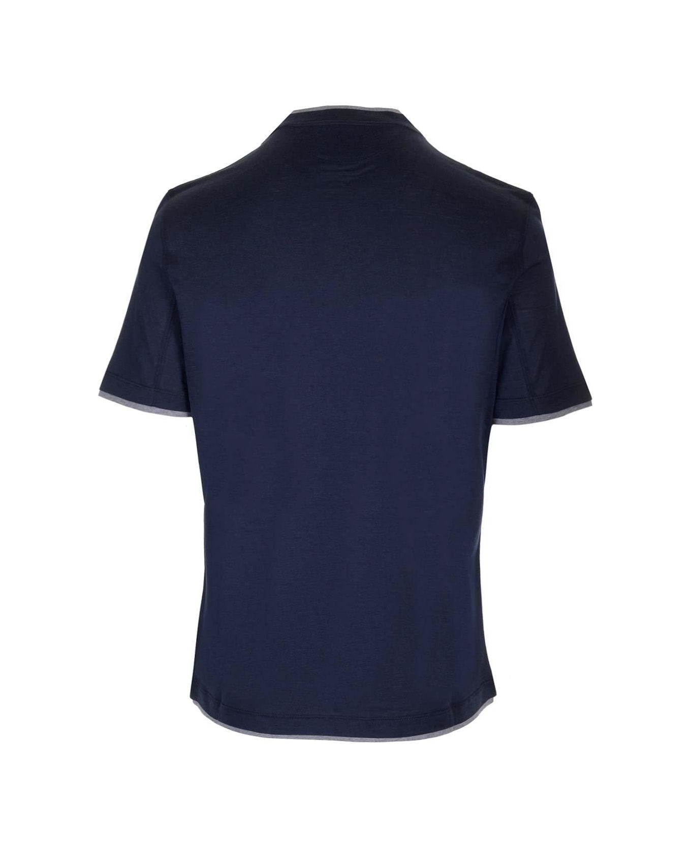 Brunello Cucinelli Double Layer Crewneck T-shirt - Blue