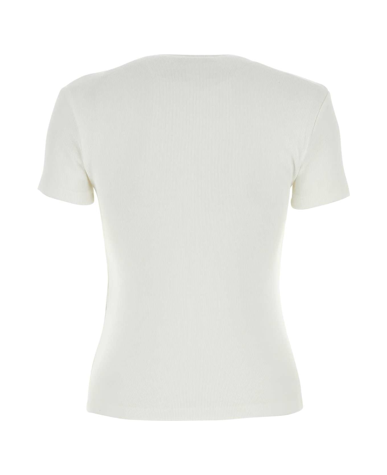 Off-White White Stretch Cotton T-shirt - WHITEBLACK