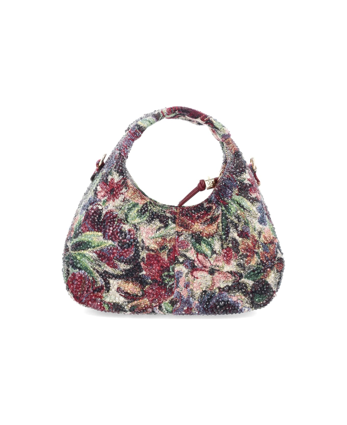 Ganni Mini "tapestry Rhinestone" Hobo Bag - MULTICOLOUR