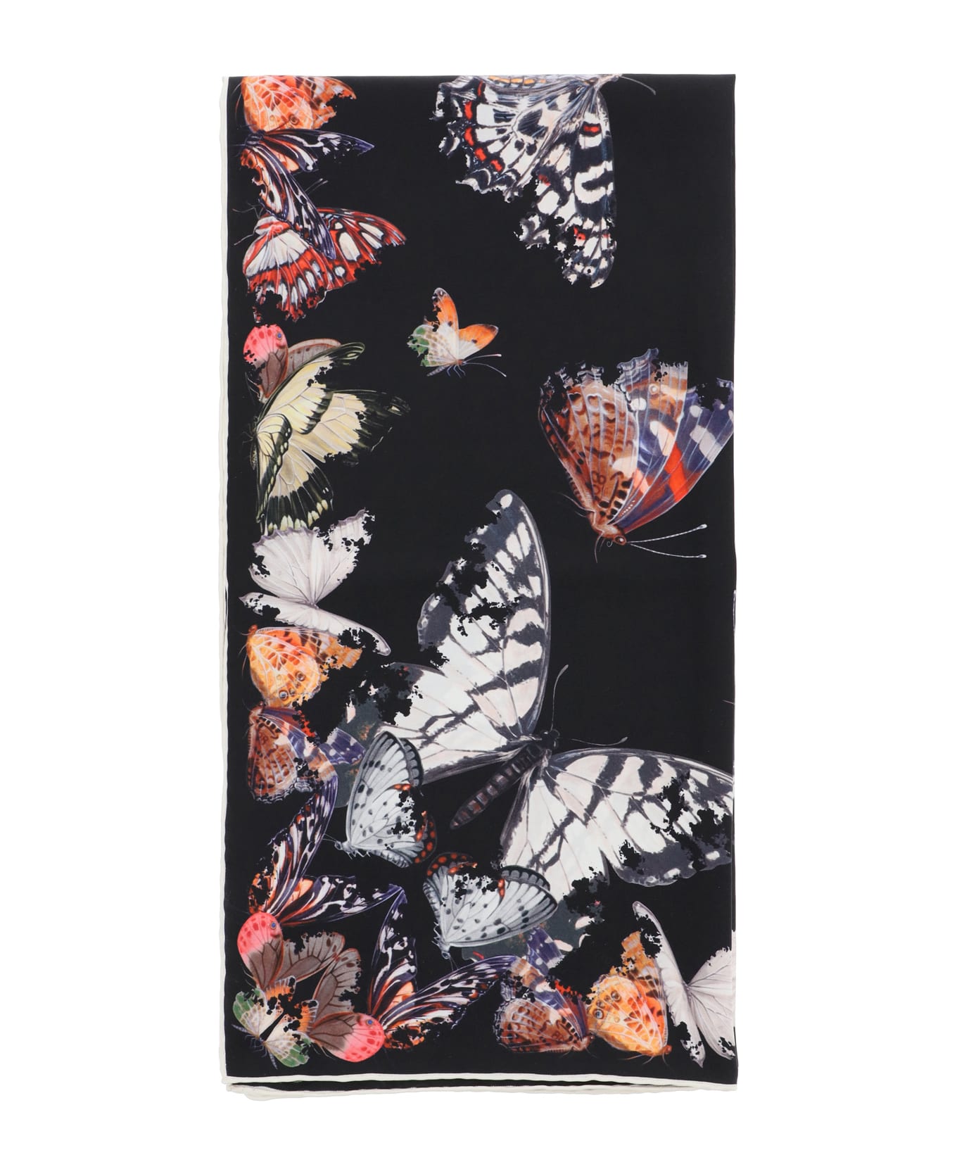 Alexander McQueen Butterfly Decay Silk Scarf - BLACK