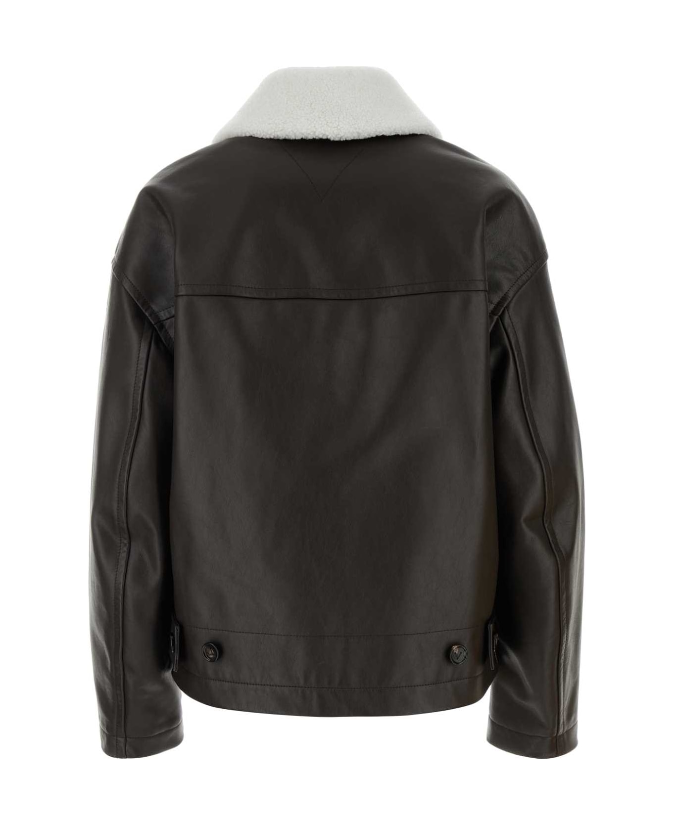 Bottega Veneta Dark Brown Leather Jacket - FONDANT