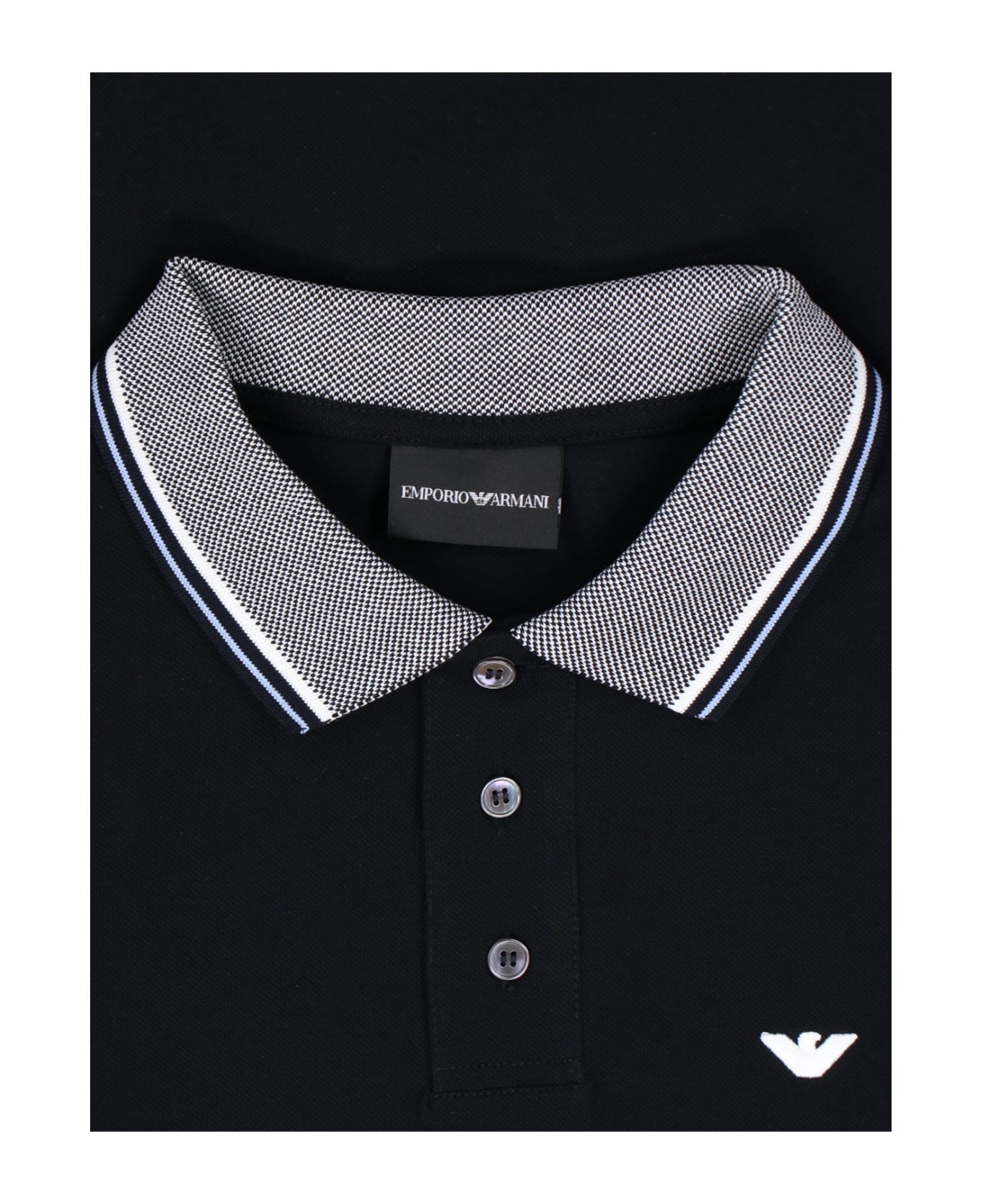 Emporio Armani Logo Polo Shirt - Black