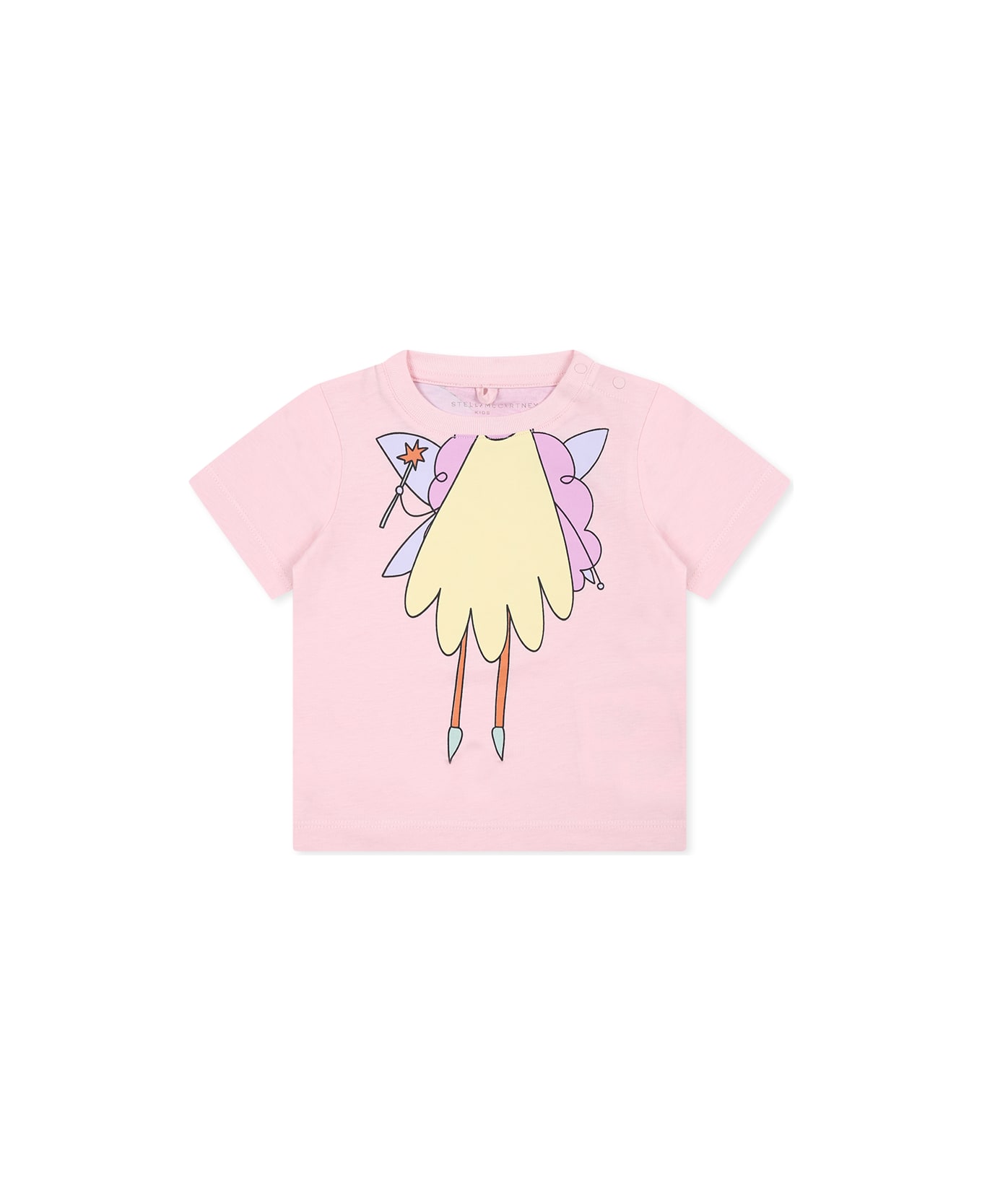 Stella McCartney Kids Pink T-shirt For Baby Girl With Fairy - Pink