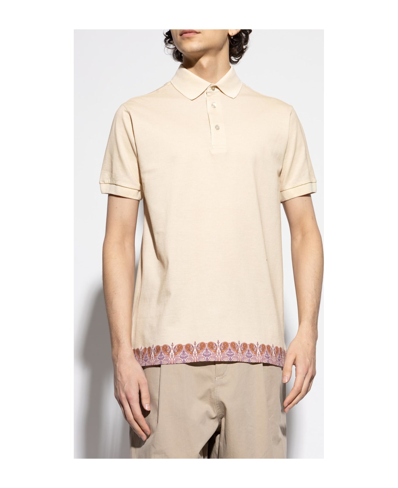 Etro Polo With Logo - Yellow Cream