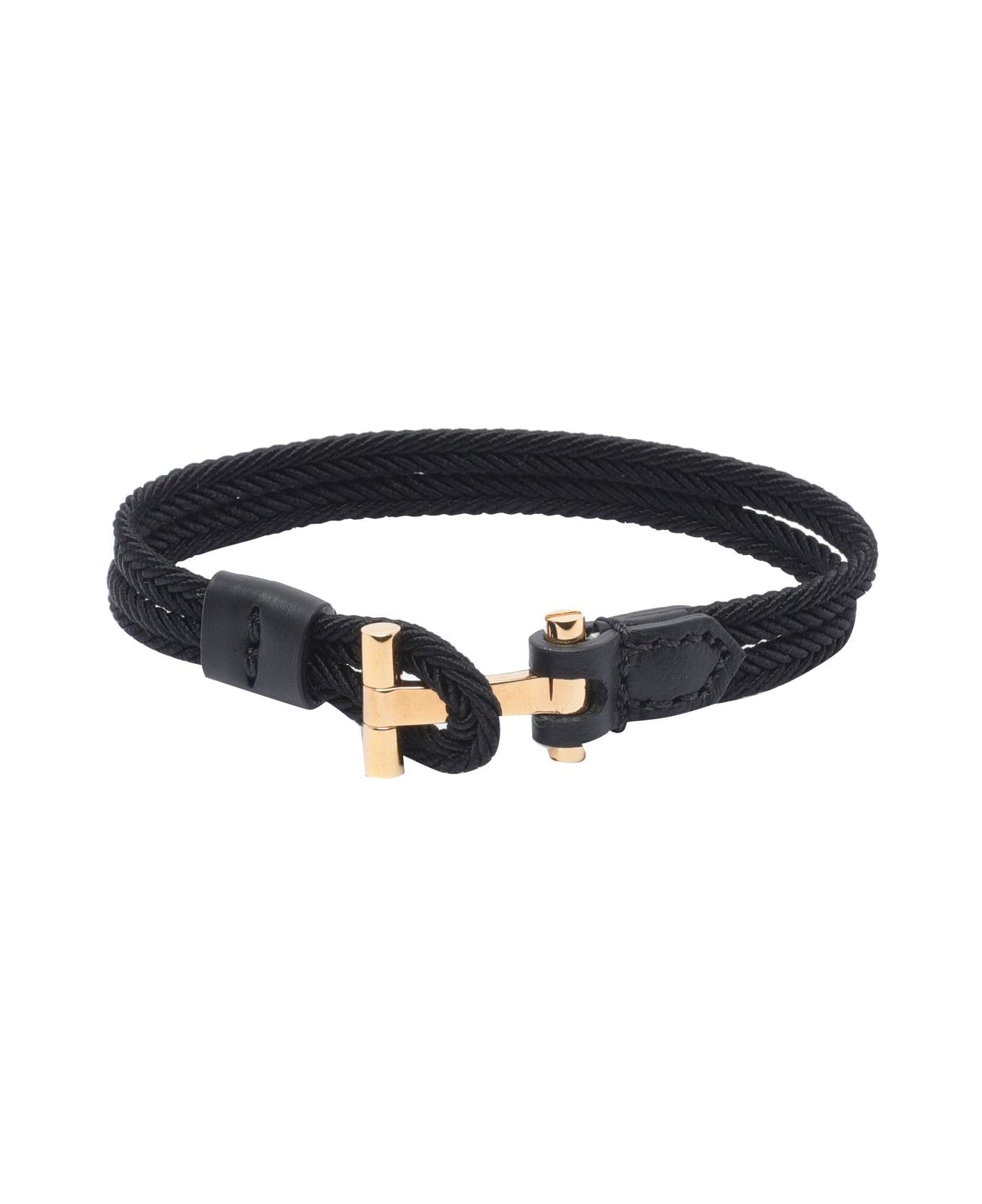 Tom Ford T Logo Plaque Bracelet - Black