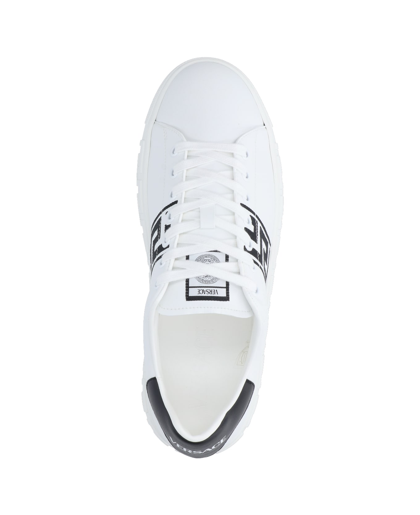 Versace Greek Embroidery Sneakers - White スニーカー