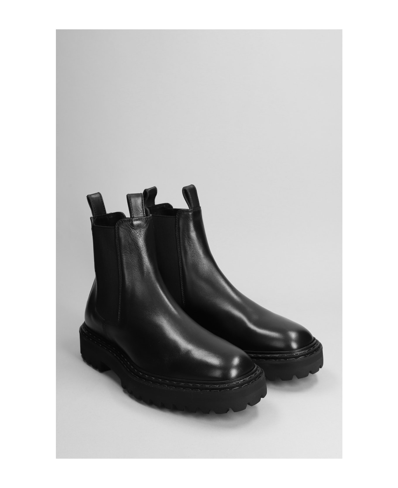 Officine Creative Pistols 003 Ankle Boots In Black Leather - black