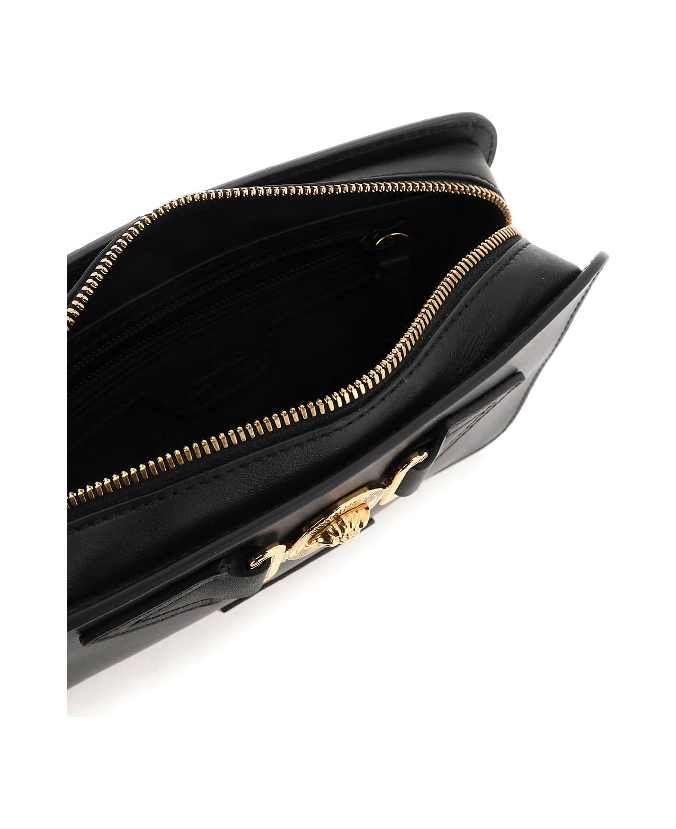 Versace 'medusa Biggie' Messengaer Bag - Black