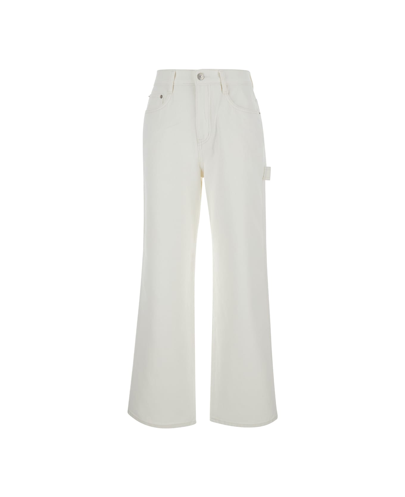 Dunst White Jeans With Straight Leg In Denim Woman - White