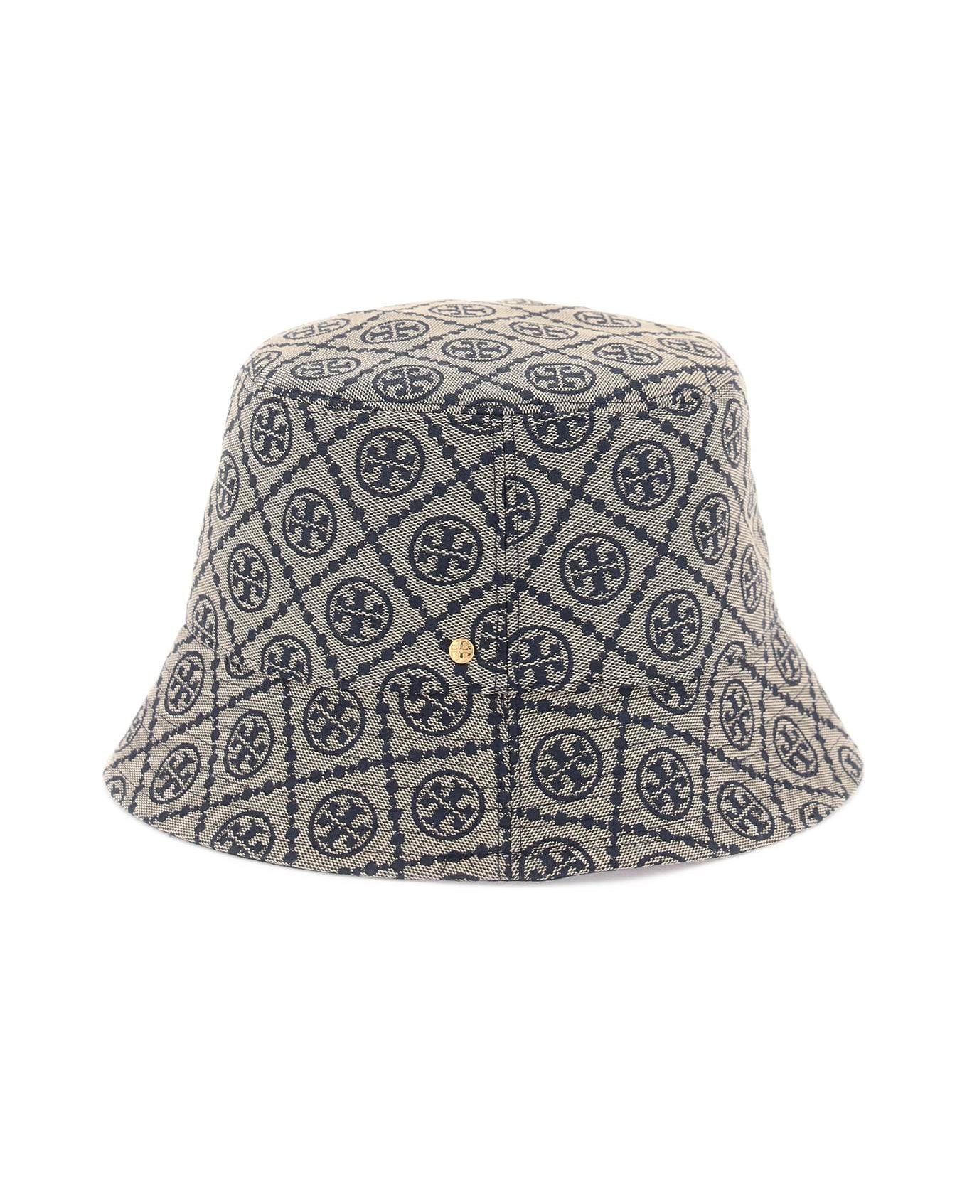 Tory Burch 
t Monogram
 Bucket Hat - TORY NAVY (Beige)