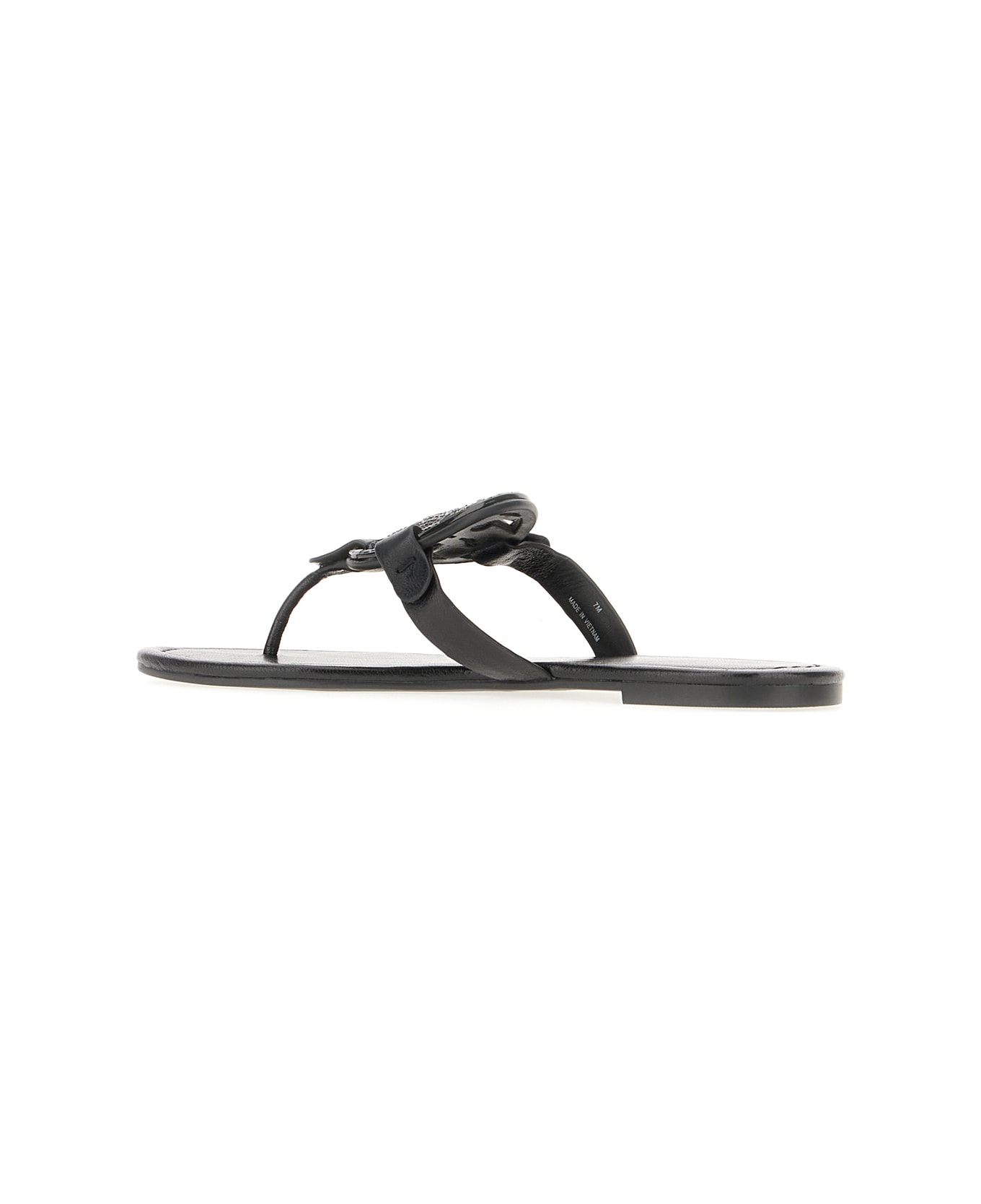 Tory Burch Black Leather Miller Sandals - PERFECT BLACK