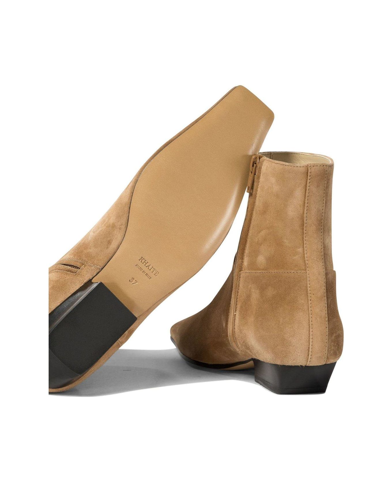 Khaite Marfa Square-toe Ankle Boots - Camel ブーツ