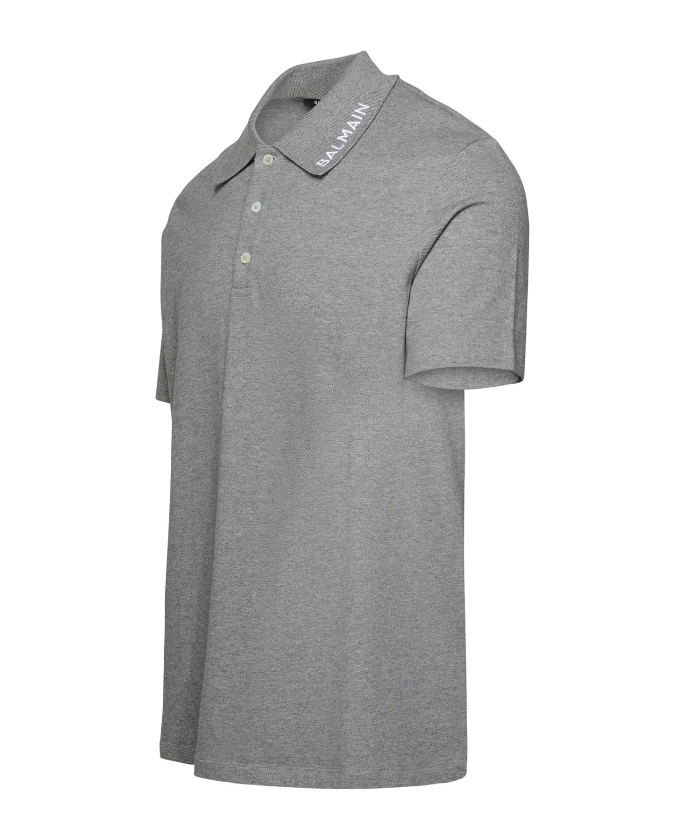 Balmain Grey Cotton Polo Shirt - Grey ポロシャツ