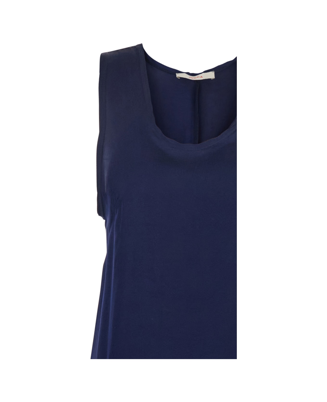 Jucca Blue Long Dress With U-neck And Back Closure In Viscose Blend Woman - Blu