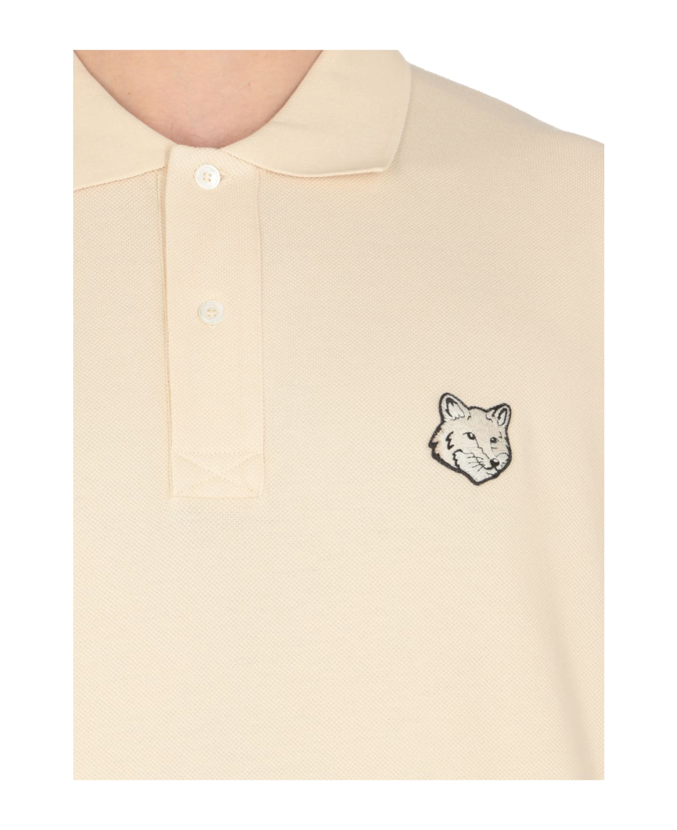 Maison Kitsuné Fox Head Polo Shirt - Natural