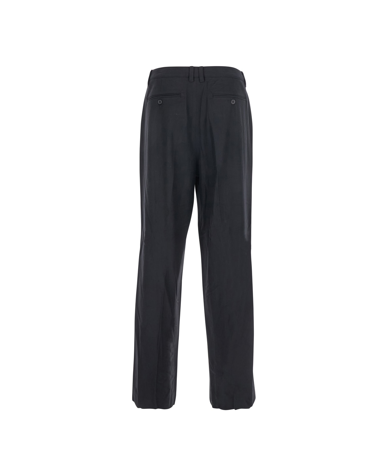 Dunst Black Tailored Trousers With Front Pleats In Fabric Man - Black
