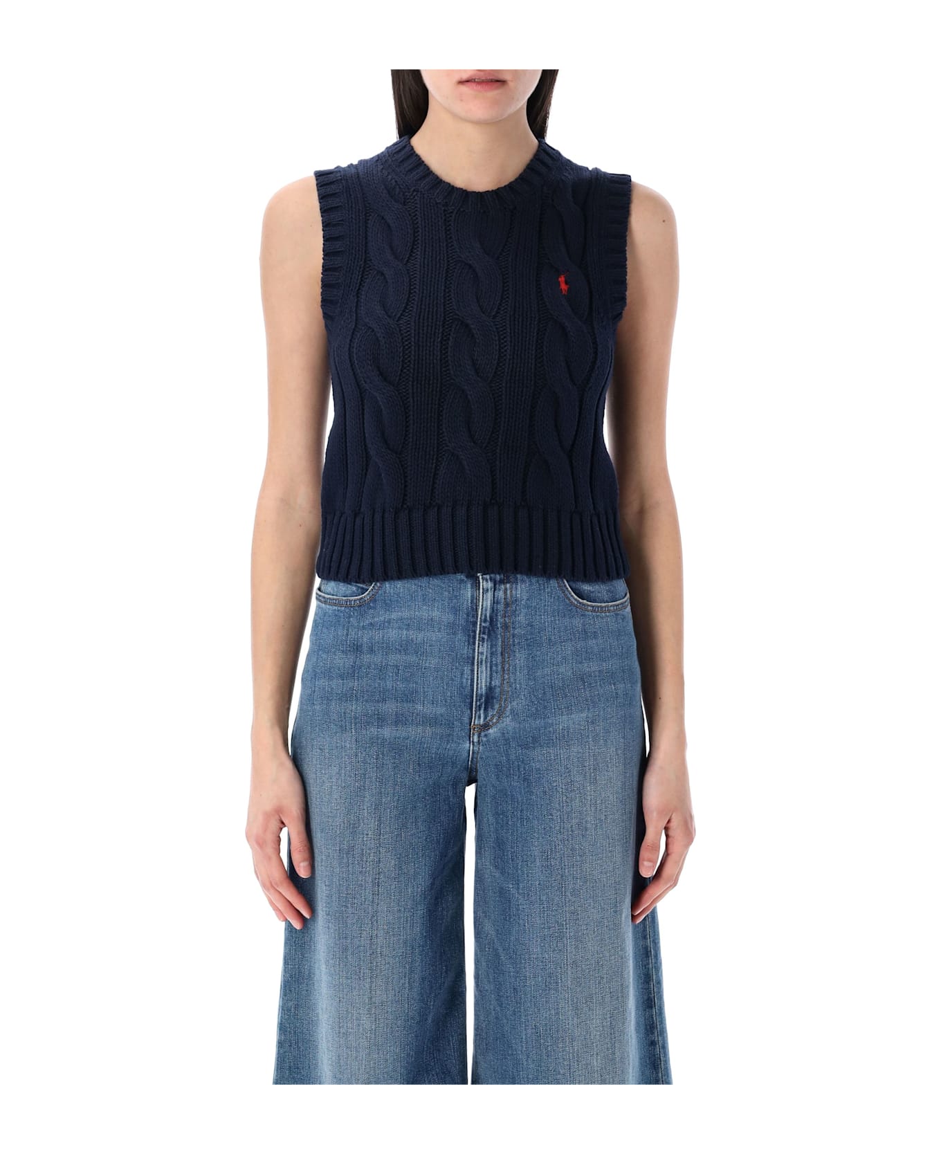 Polo Ralph Lauren Cable Knit Vest - HUNTER NAVY