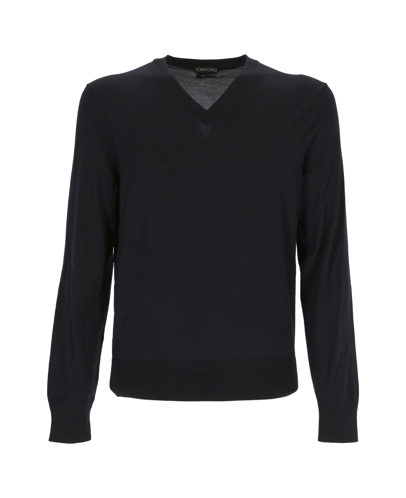 Tom Ford V-neck Knitted Jumper - blue