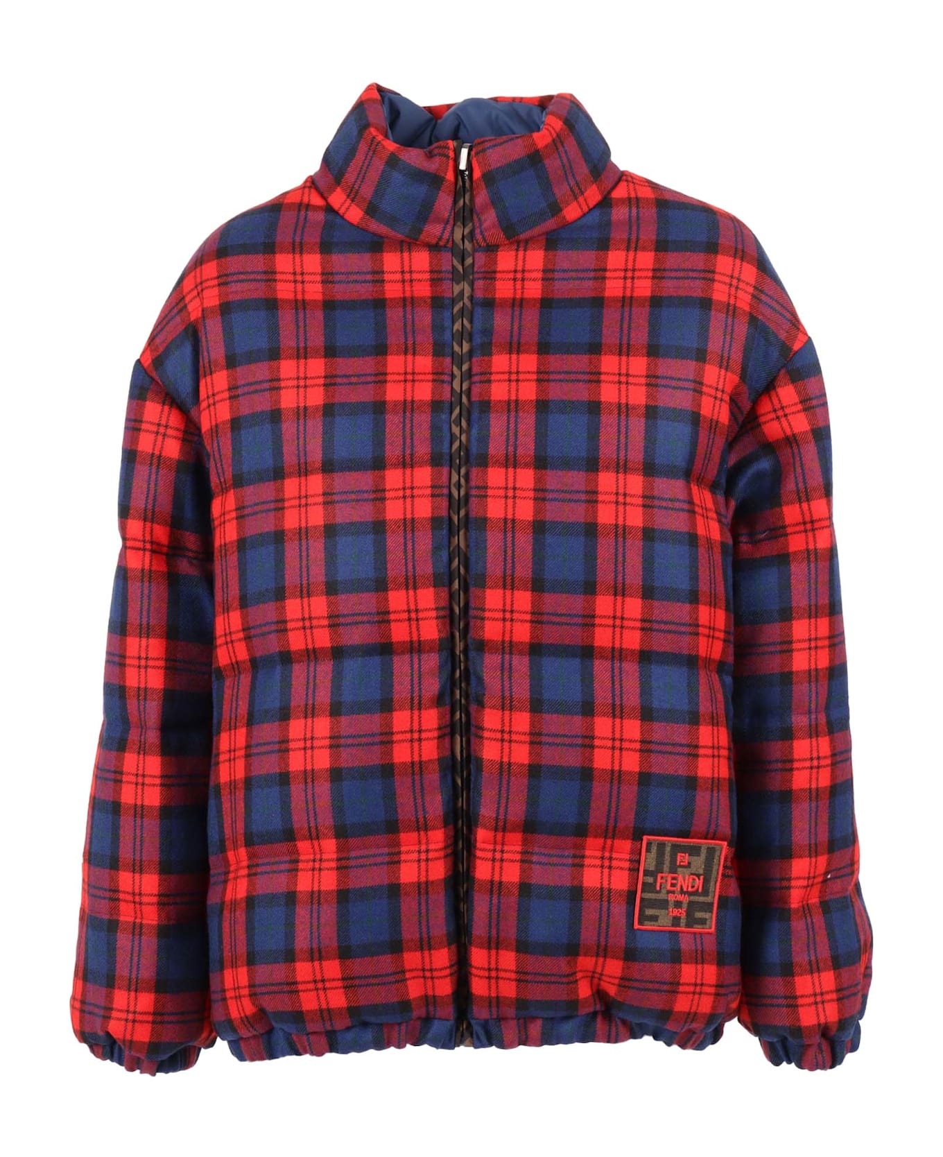 Fendi Red Tartan Down Jacket - RED