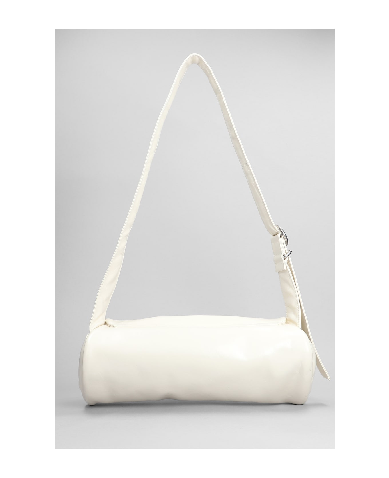 Jil Sander Cannolo Grande Shoulder Bag In White Leather - Eggshell