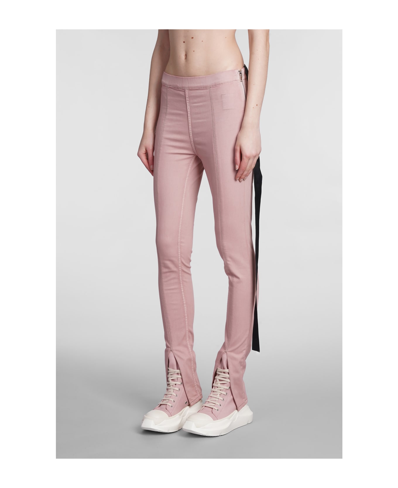 DRKSHDW Slit Front Leggins Leggings In Rose-pink Cotton - rose-pink