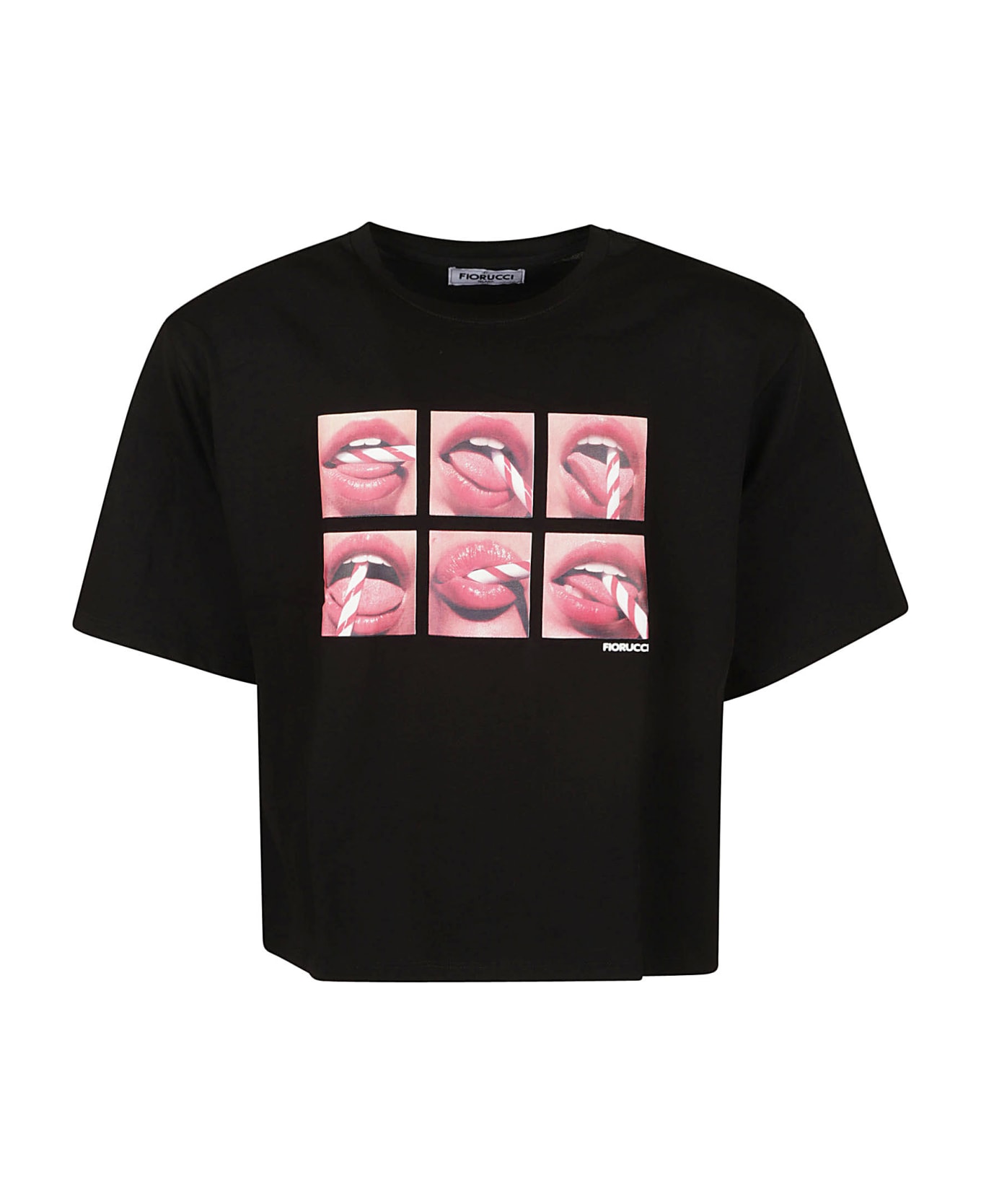 Fiorucci Mouth Print Padded T-shirt - Black