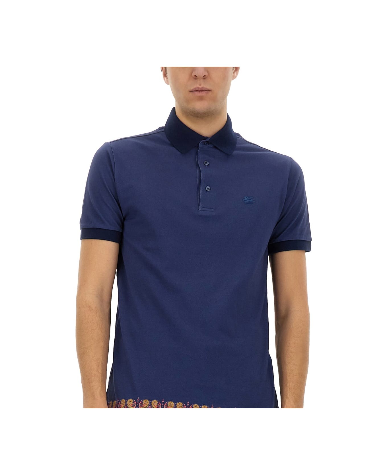 Etro Polo Shirt With Print - Blue