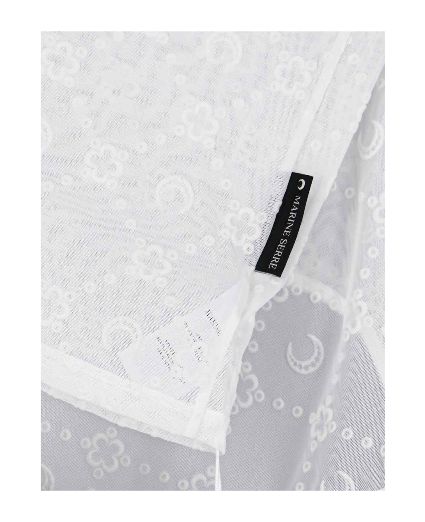 Marine Serre Top "moonogram Mesh Flock" - White