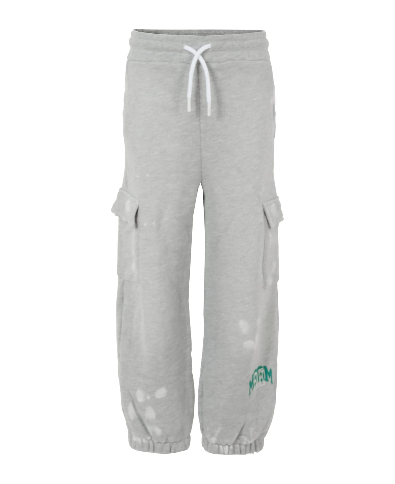MSGM Grey Trousers For Boy With Logo - Grey