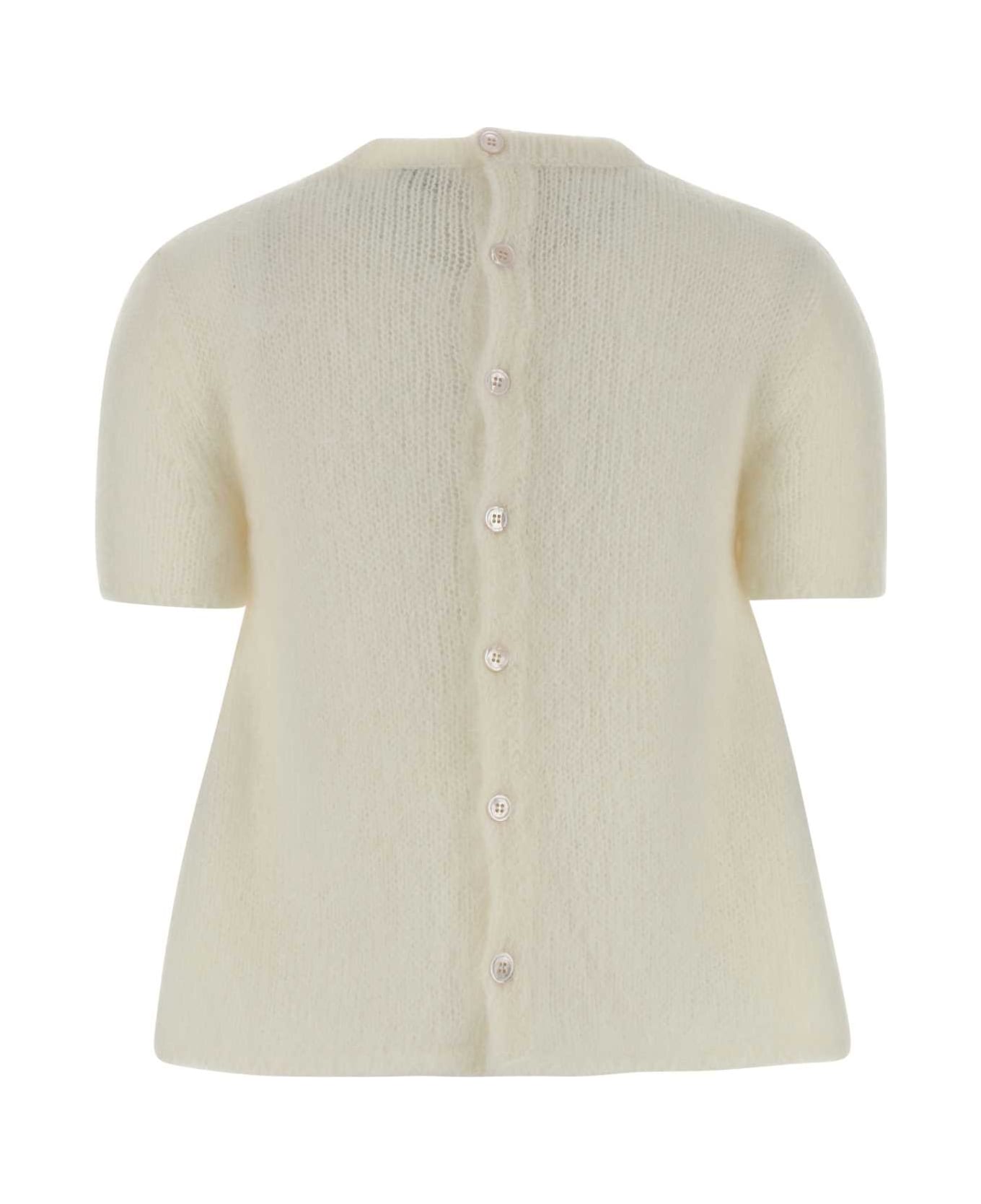 Loewe Ivory Stretch Mohair Blend Sweater - WHITE