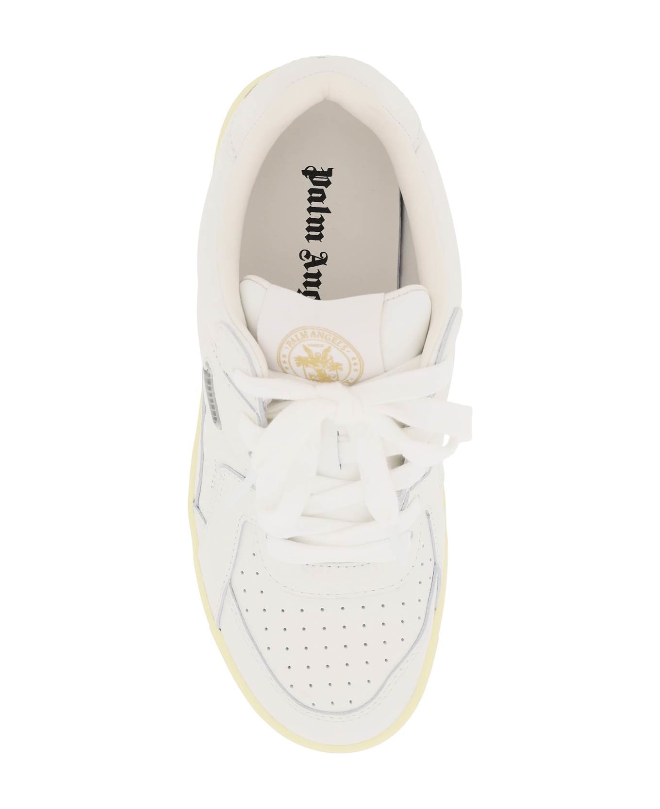Palm Angels University Leather Sneakers - WHITE WHITE (White)
