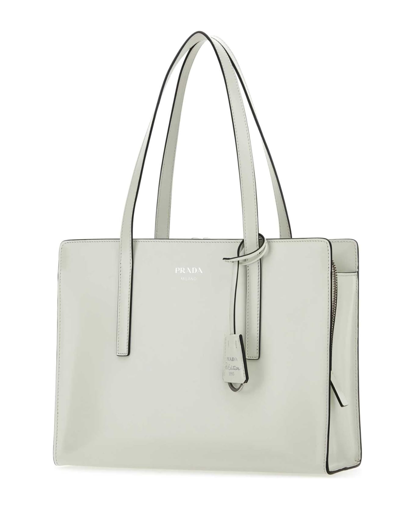 Prada White Leather Re-edition 1995 Shoulder Bag - BIANCON