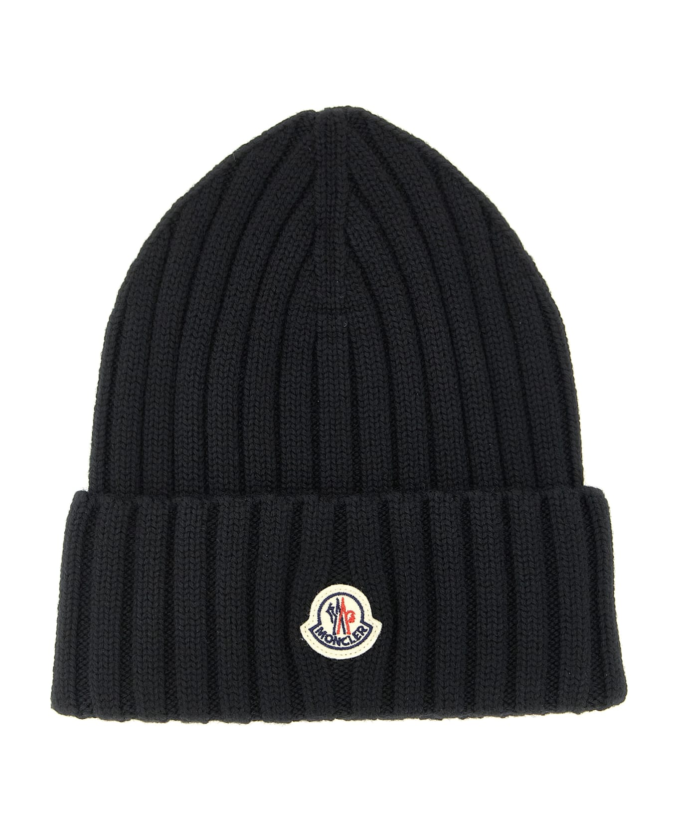 Moncler Logo Patch Beanie - Black  