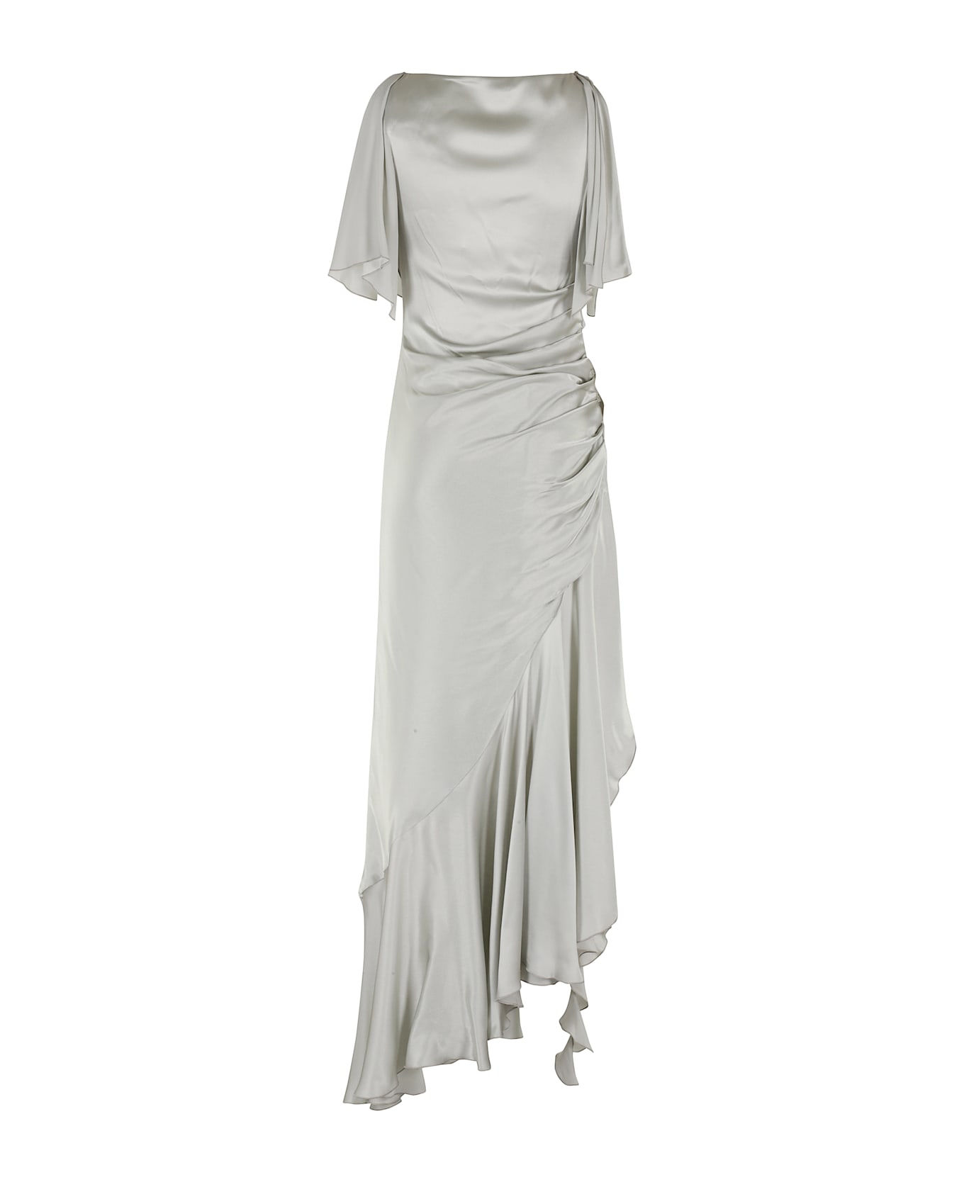 Amen Dress In Satin - Grey Crystal