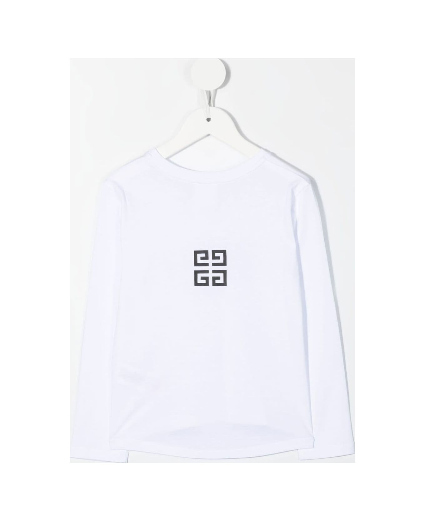 Givenchy Kids White Long Sleeve T-shirt With Signature And Logo - WHITE