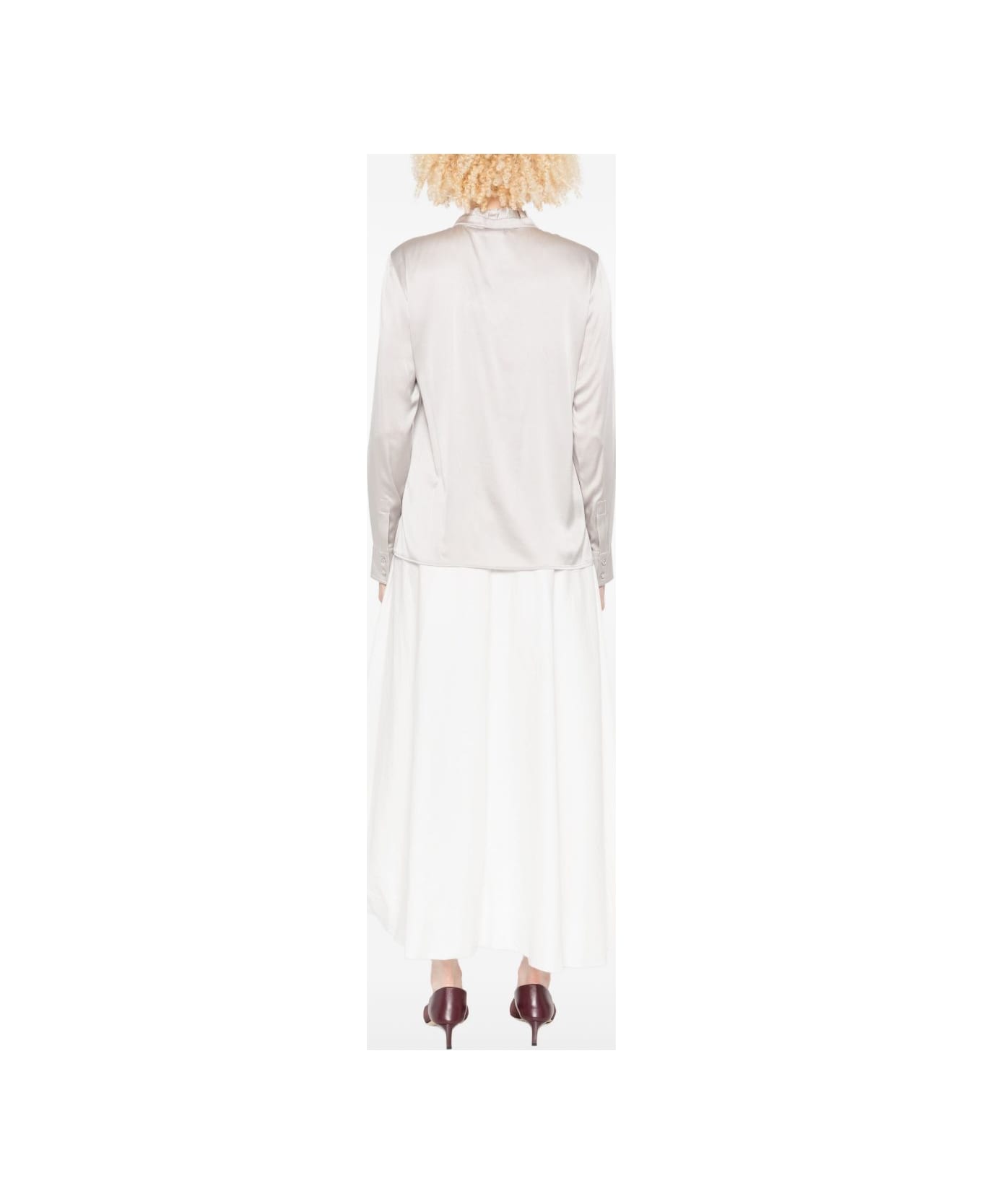 Max Mara Studio Max Mara Ruffled-neck Blouse - Grey