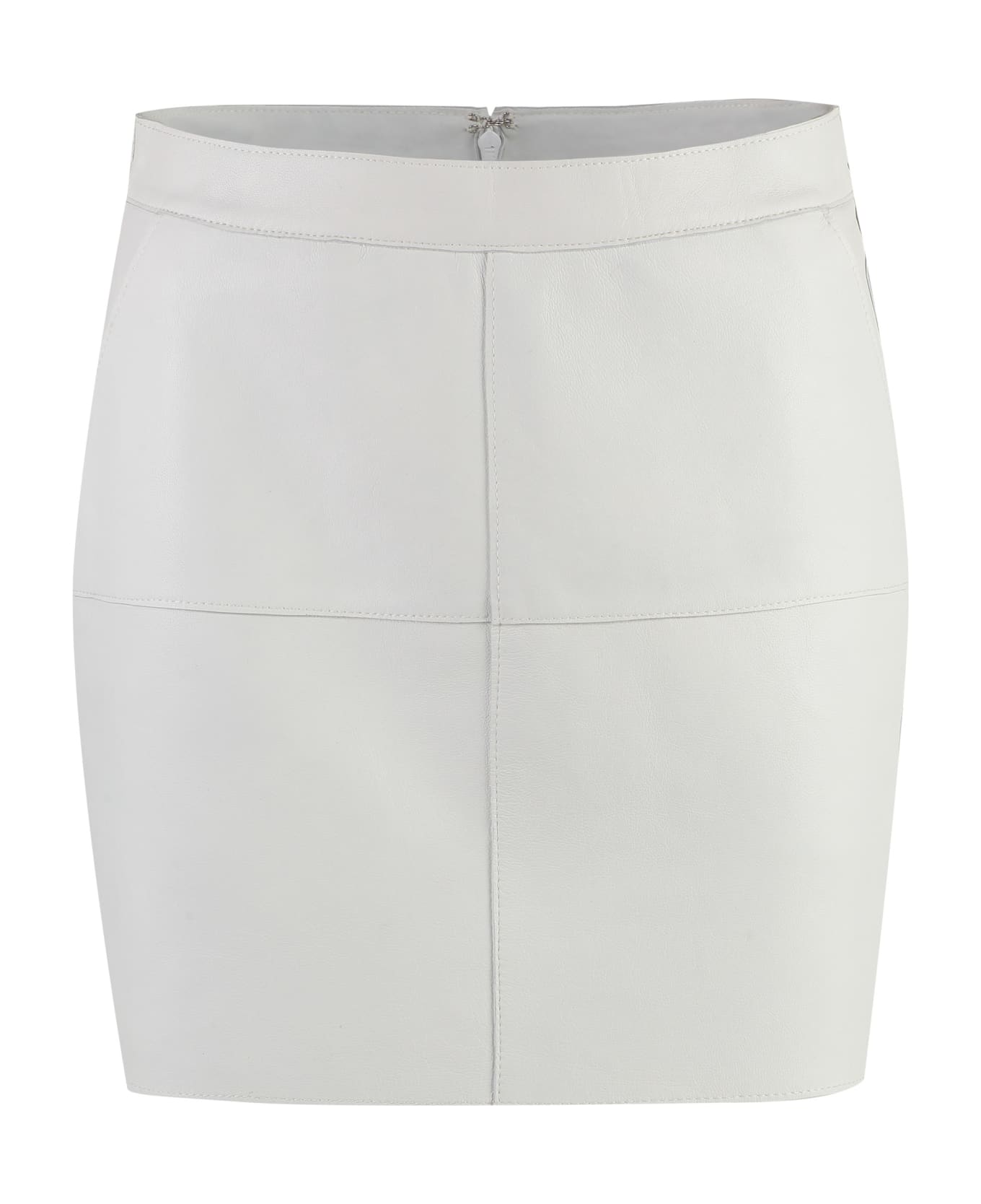 Parosh Leather Mini Skirt - grey