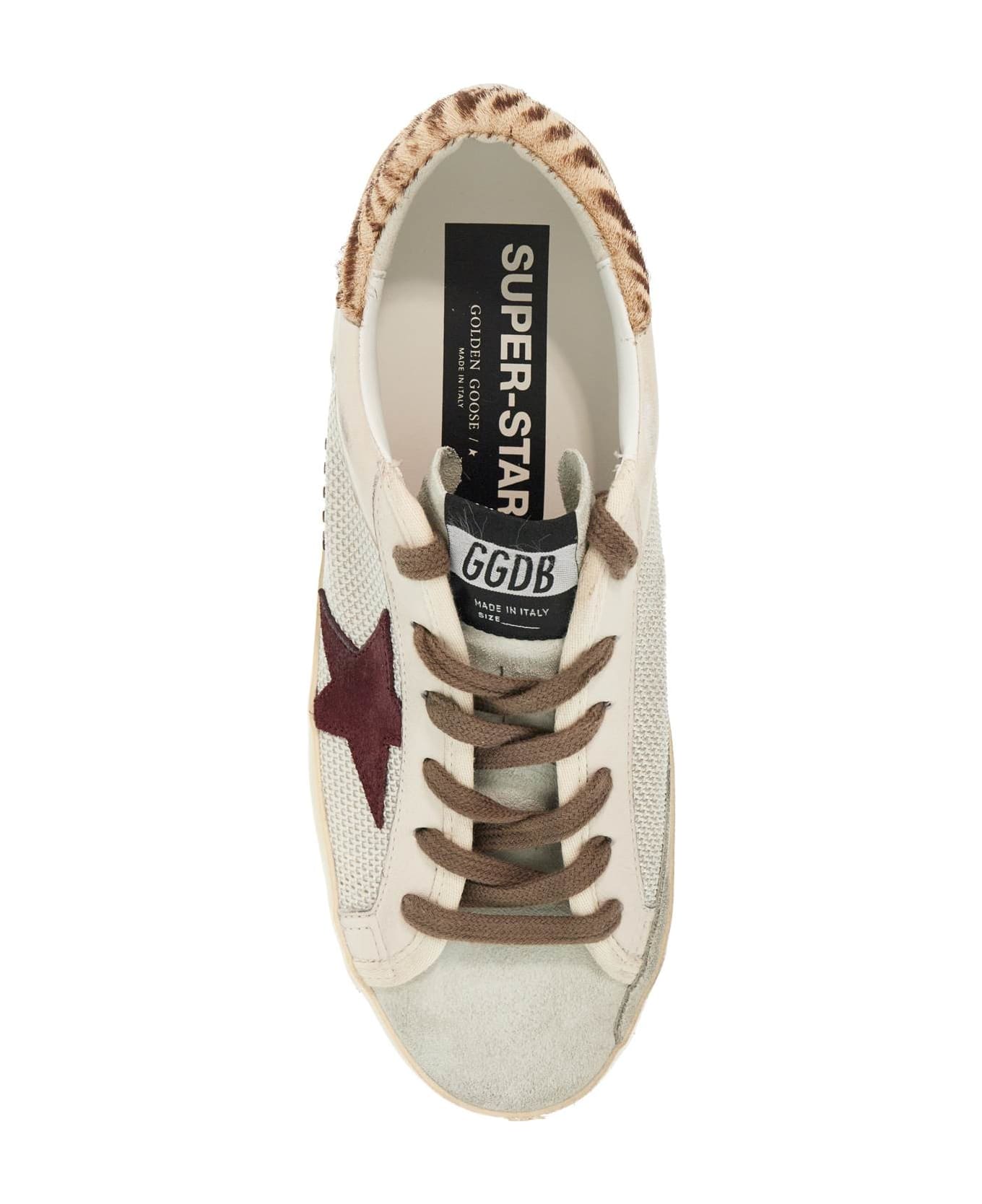 Golden Goose Super-star Canvas And Leather Sneakers - SILVER/ICE/WHITE/BUTTERCREAM BROWN ZEBRA