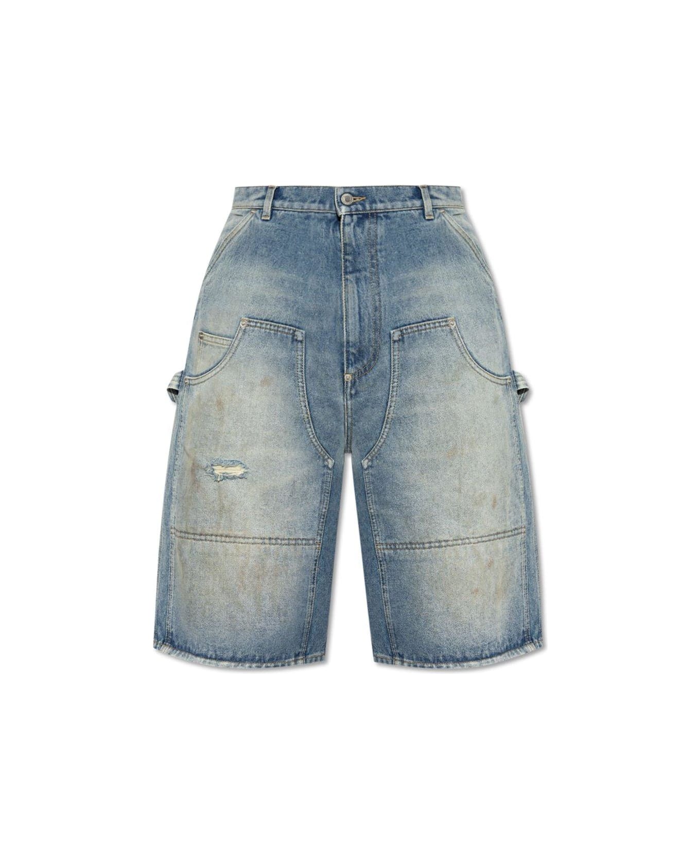 Moschino Pocket Detailed Denim Shorts - DENIM