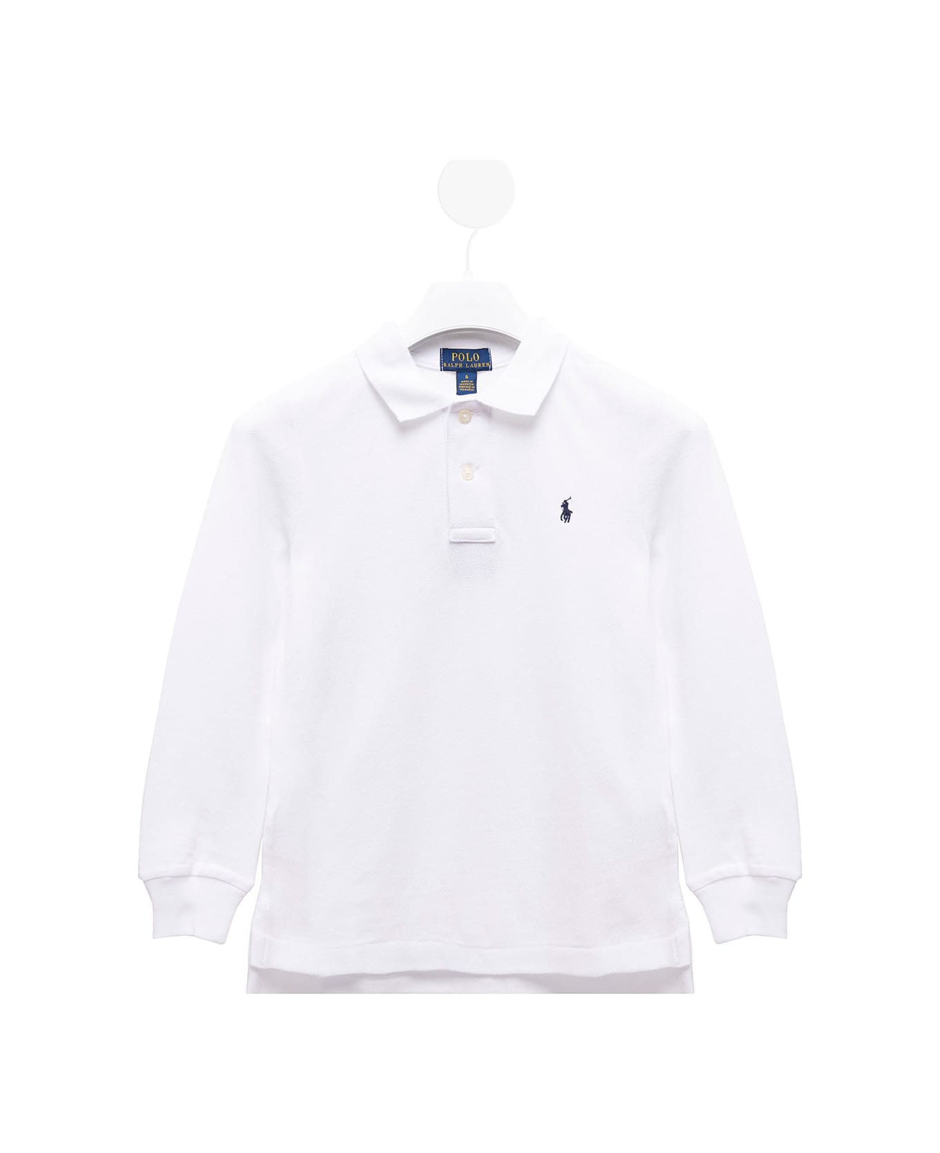 Polo Ralph Lauren White Piquet Cotton Polo Shirt With Logo Polo Ralph Lauren Kids Boy - White