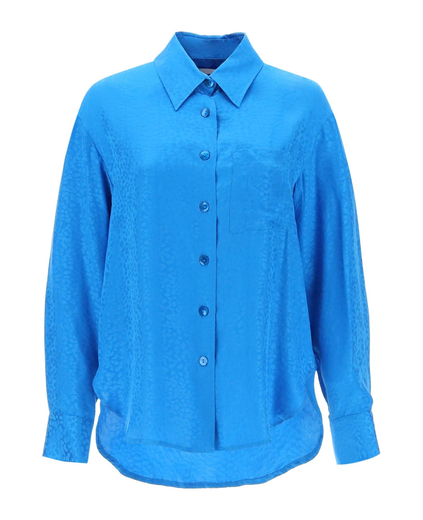 Art Dealer Charlie Shirt In Jacquard Silk - BLUE (Blue) シャツ