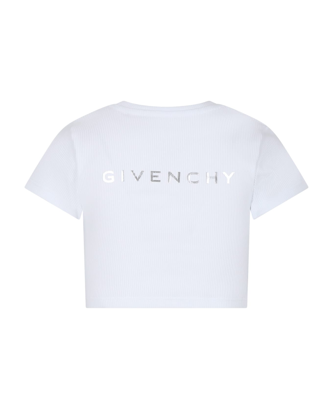 Givenchy White T-shirt For Girl With 4g Motif - Bianco Tシャツ＆ポロシャツ